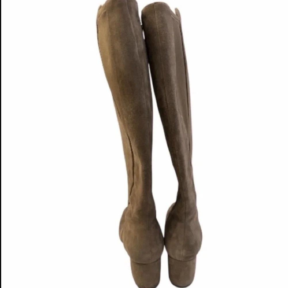 Easy Spirit Tall BIONTI Taupe Suede Knee Boots Classic Block Heel Size 8.5